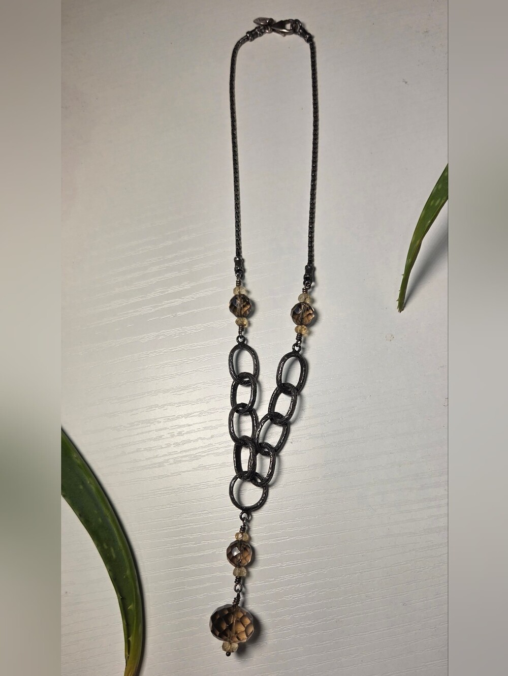 Silpada Sterling Smoky Quartz Citrine Necklace Retired